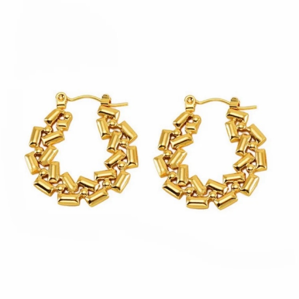 Y2K NEW💎18K Gold Plated Geometric Hoop Earrings